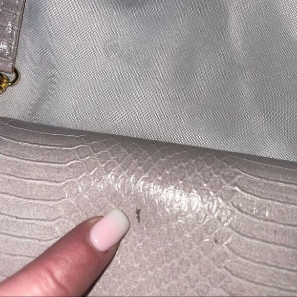 Via Piaggi purse/bag off white snake-skin crossbody top flap closure - Picture 9 of 11